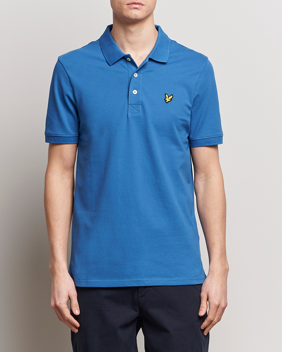 Heren | Poloshirts met korte mouwen | Lyle & Scott | Plain Pique Polo Spring Blue