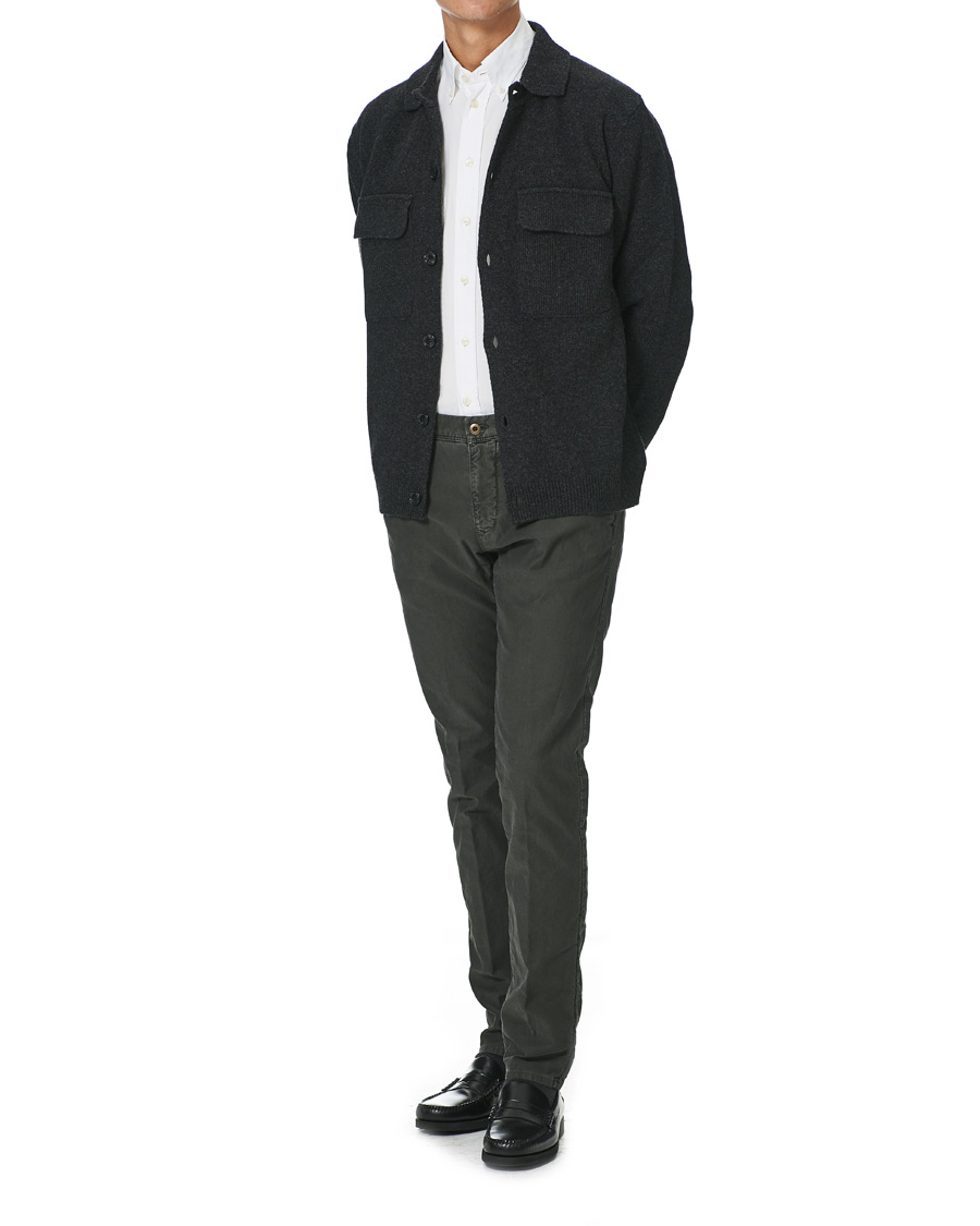Heren | Truien | Oscar Jacobson | Logan Wool Cardigan Charcoal
