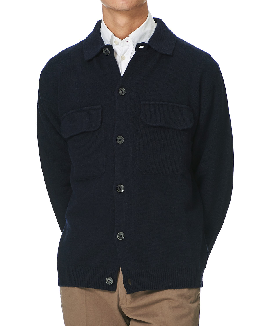 Heren | Truien | Oscar Jacobson | Logan Wool Cardigan Navy