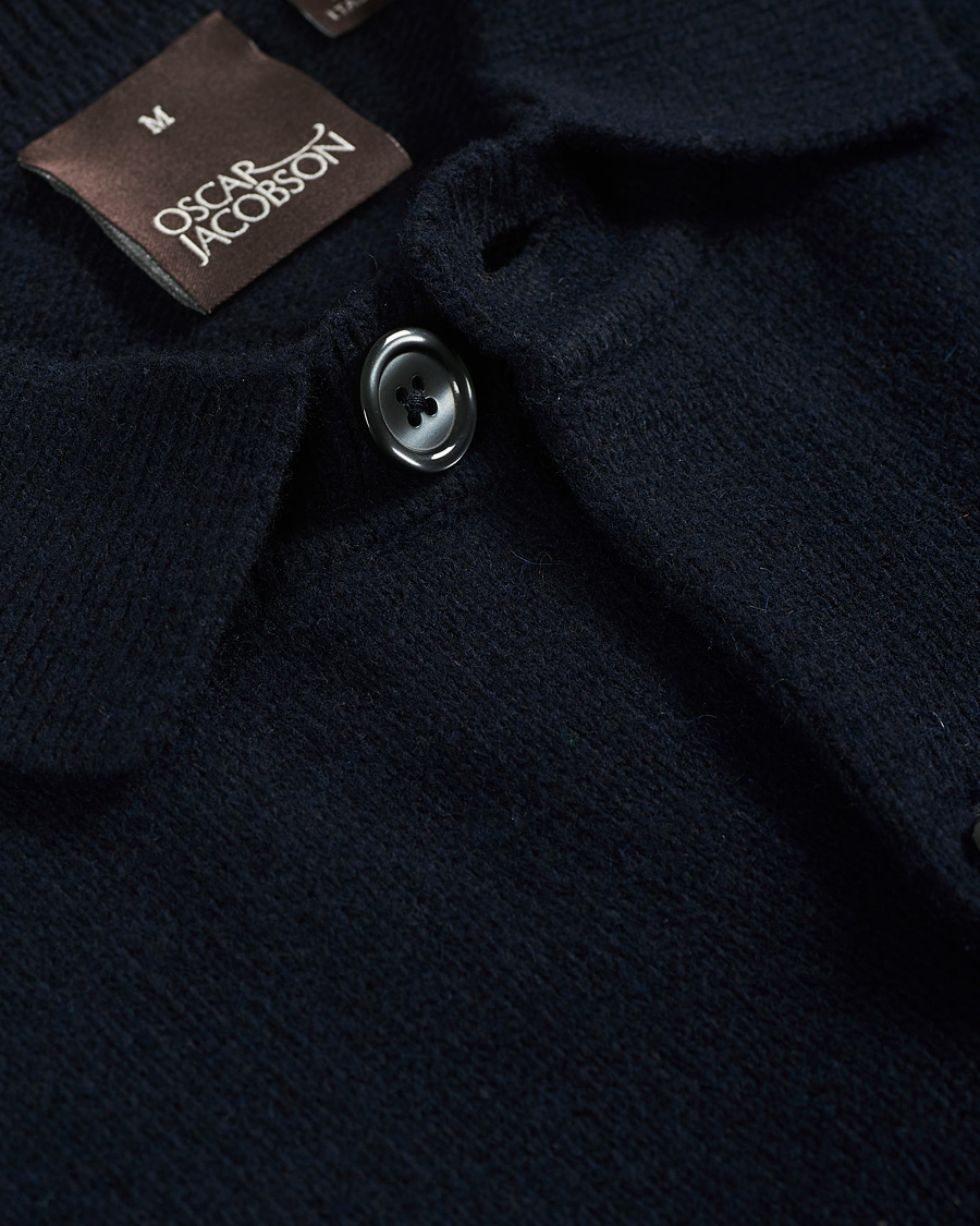 Heren | Truien | Oscar Jacobson | Logan Wool Cardigan Navy