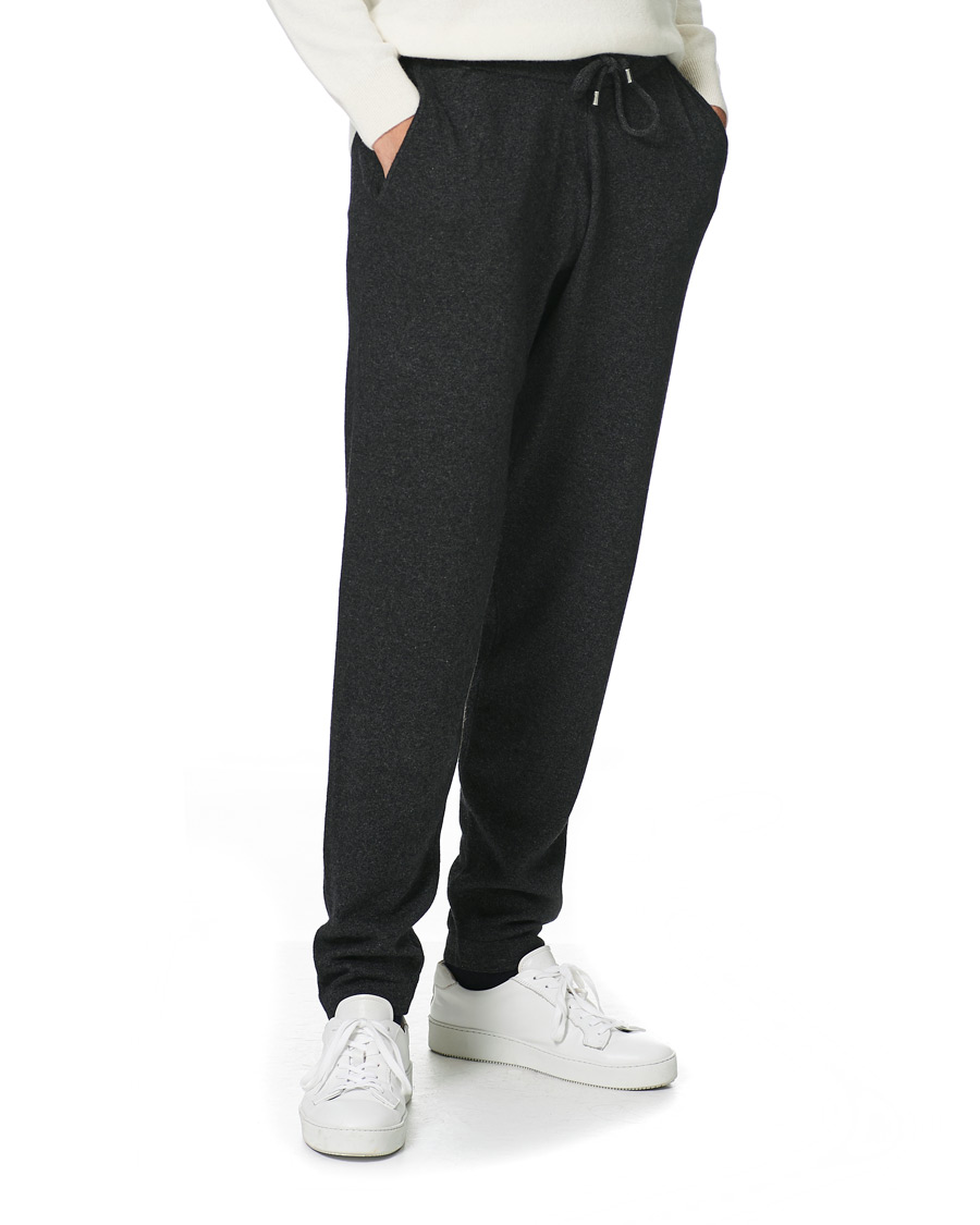 Heren | Broeken | Oscar Jacobson | Parson Wool/Cashmere Sweatpants Charcoal