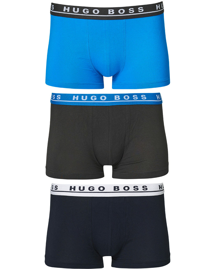 Heren | Ondergoed | BOSS BLACK | BOSS 3-Pack Trunk Boxer Shorts Grey/Navy/Blue