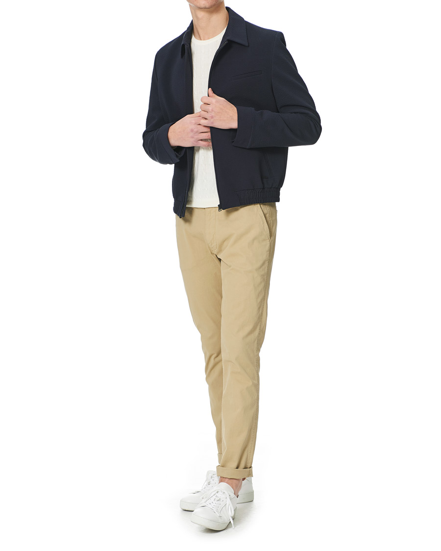 Heren | Jassen | HUGO | Hellis Seersucker Bomber Jacket Dark Blue