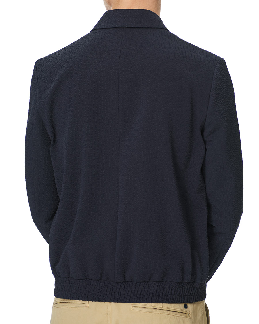 Heren | Jassen | HUGO | Hellis Seersucker Bomber Jacket Dark Blue