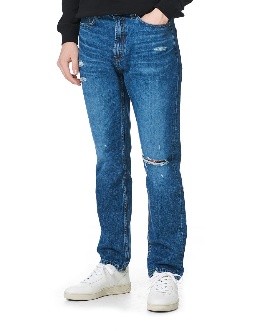 Heren | Jeans | HUGO | 677 Regular Fit Distressed Jeans Medium Blue