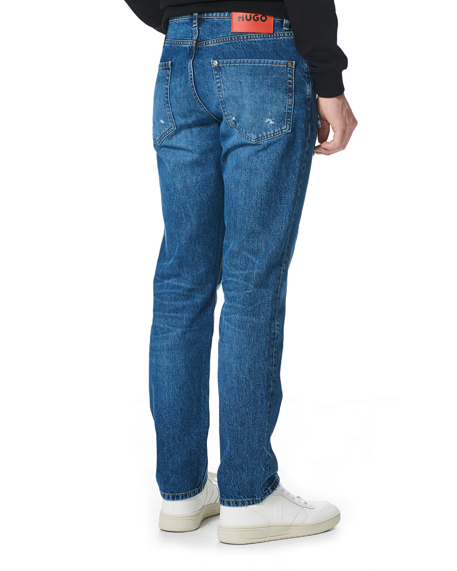 Heren | Jeans | HUGO | 677 Regular Fit Distressed Jeans Medium Blue