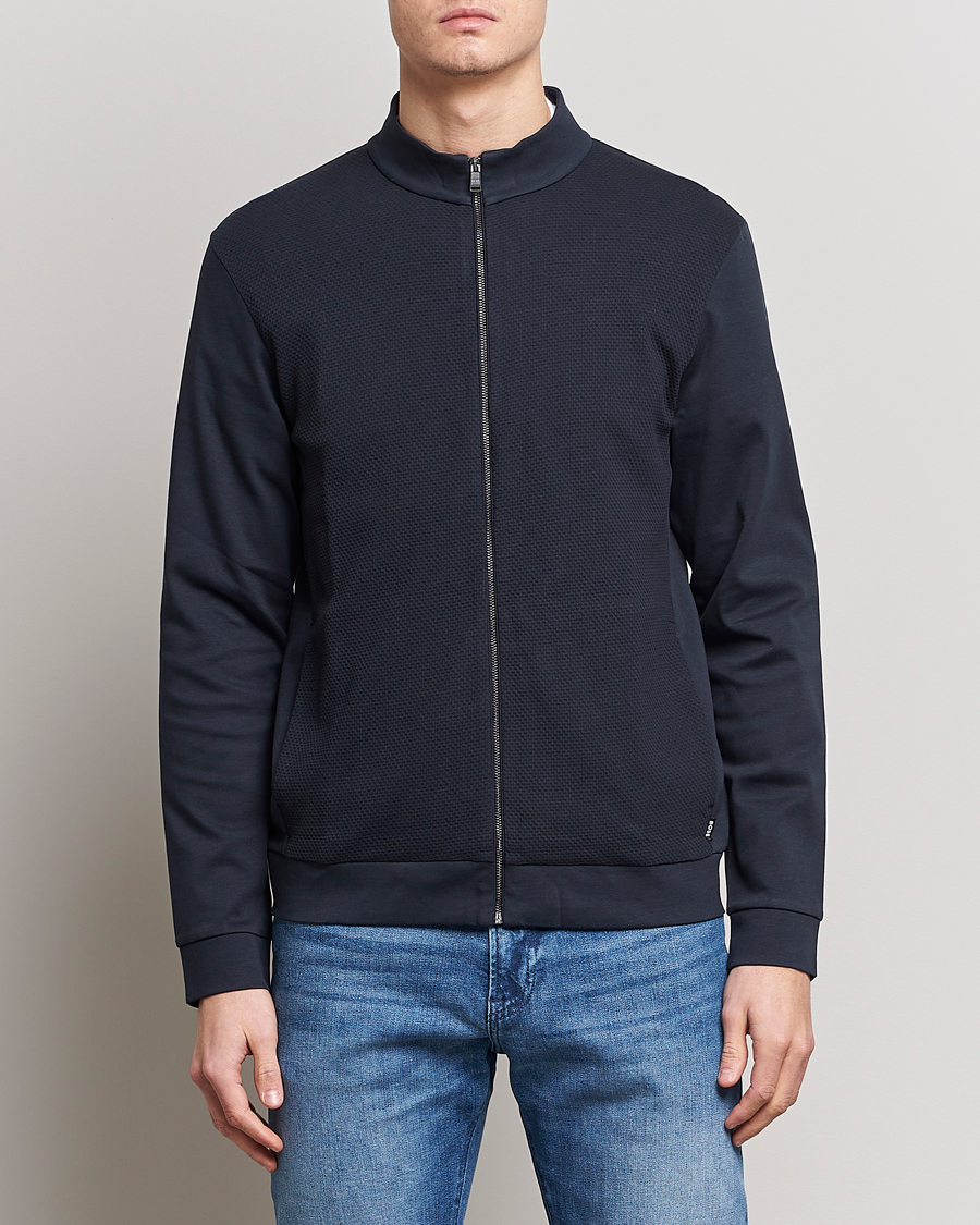 Heren | Full-zip | BOSS BLACK | Skiles Knitted Full-Zip Sweater Dark Blue