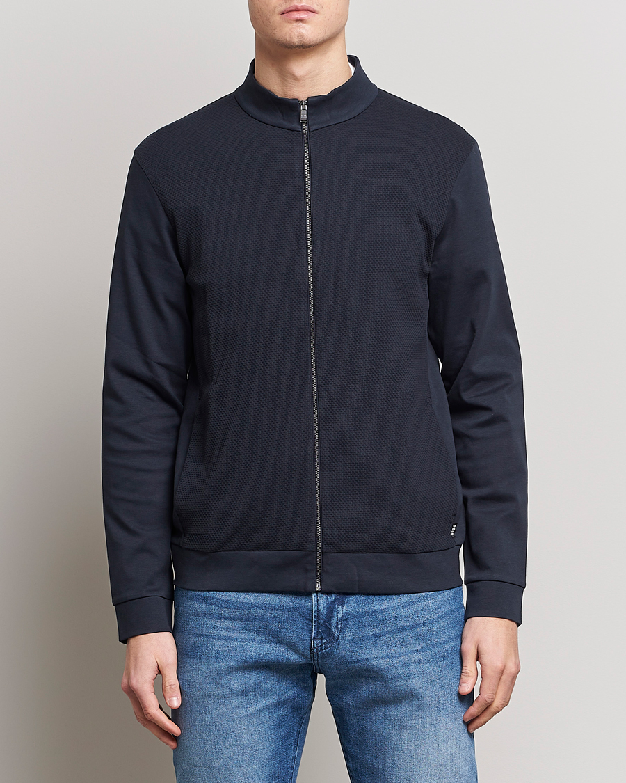 Men |  | BOSS BLACK | Skiles Knitted Full-Zip Sweater Dark Blue