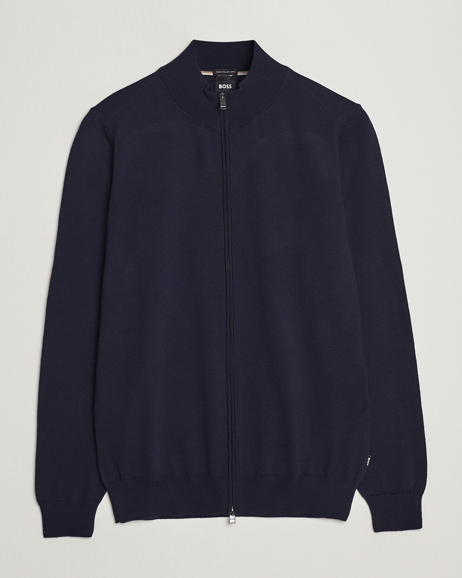Heren | Truien | BOSS BLACK | Balonso Full-Zip Sweater Dark Blue