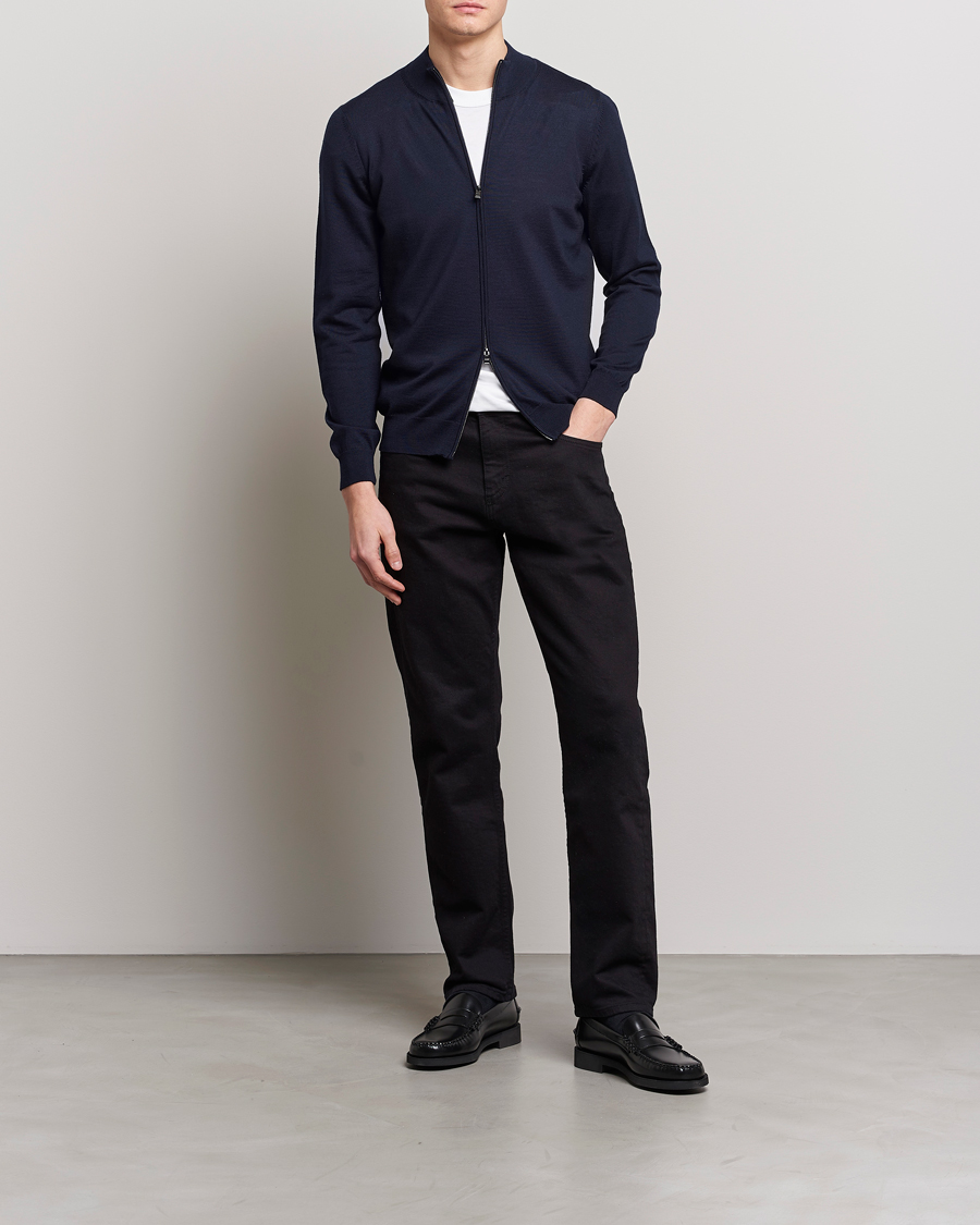 Heren | Truien | BOSS BLACK | Balonso Full-Zip Sweater Dark Blue