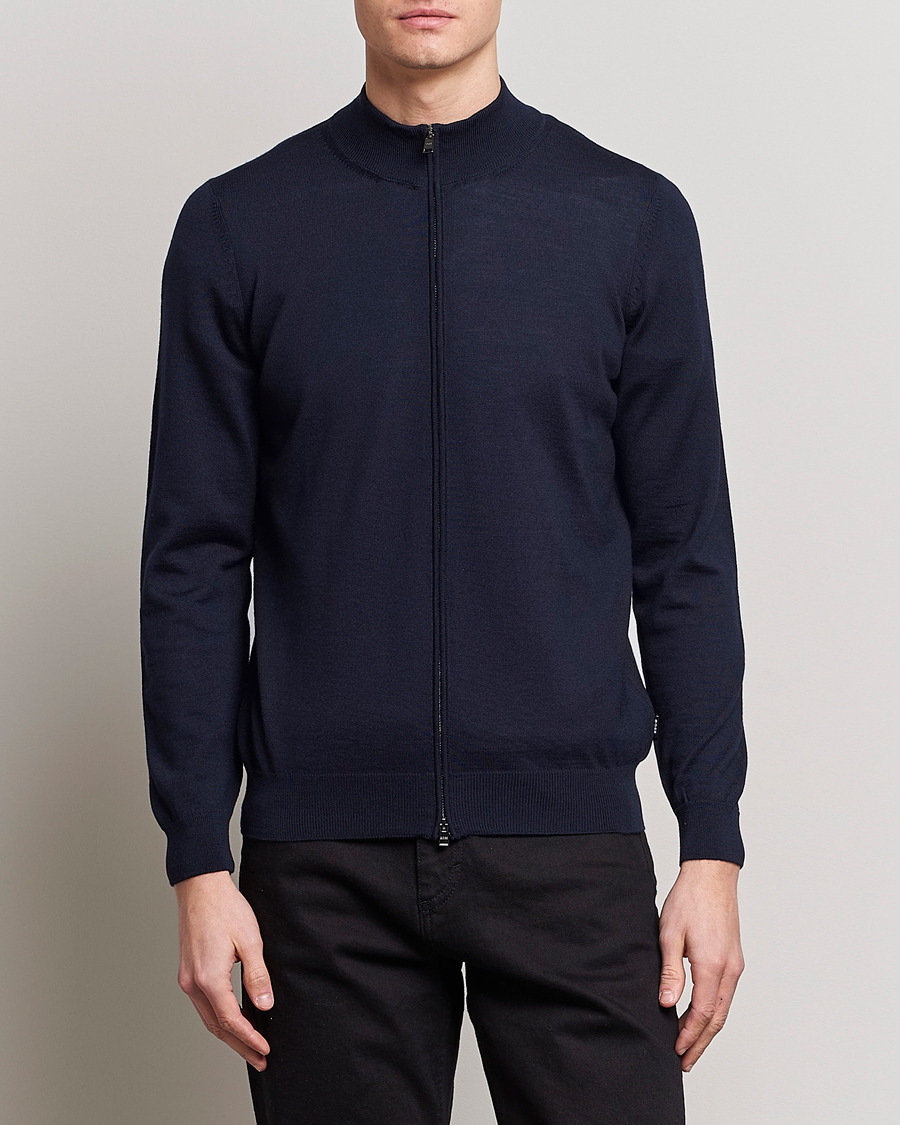Heren | BOSS BLACK | BOSS BLACK | Balonso Full-Zip Sweater Dark Blue
