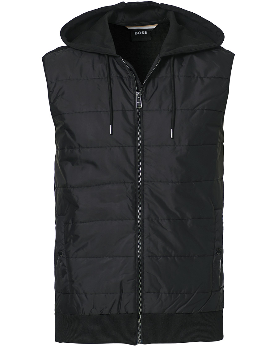 Heren | Jassen | BOSS BLACK | BOSS Landino Hybrid Hooded Vest Black