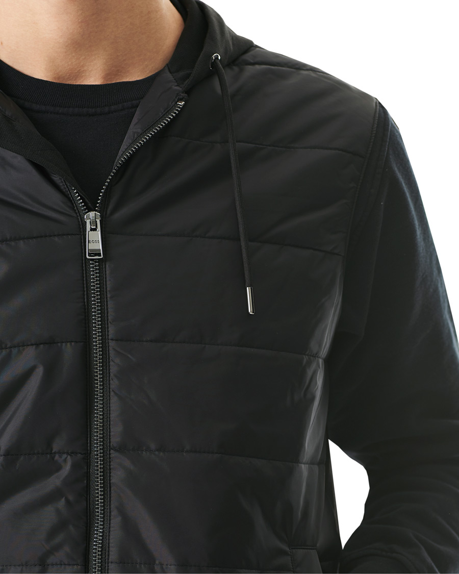Heren | Jassen | BOSS BLACK | BOSS Landino Hybrid Hooded Vest Black
