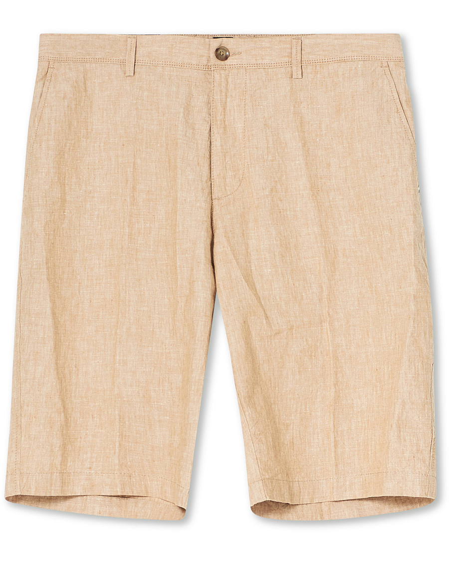 Heren | Korte broek | BOSS BLACK | BOSS Rigan Linen Shorts Medium Beige