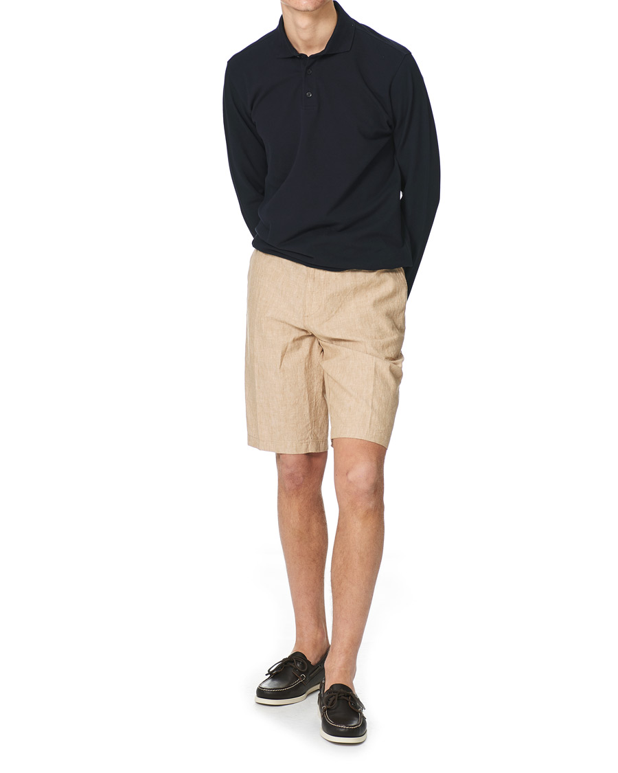 Heren | Korte broek | BOSS BLACK | BOSS Rigan Linen Shorts Medium Beige