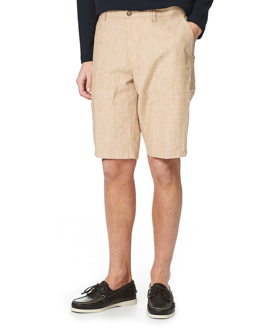 Heren | Korte broek | BOSS BLACK | BOSS Rigan Linen Shorts Medium Beige