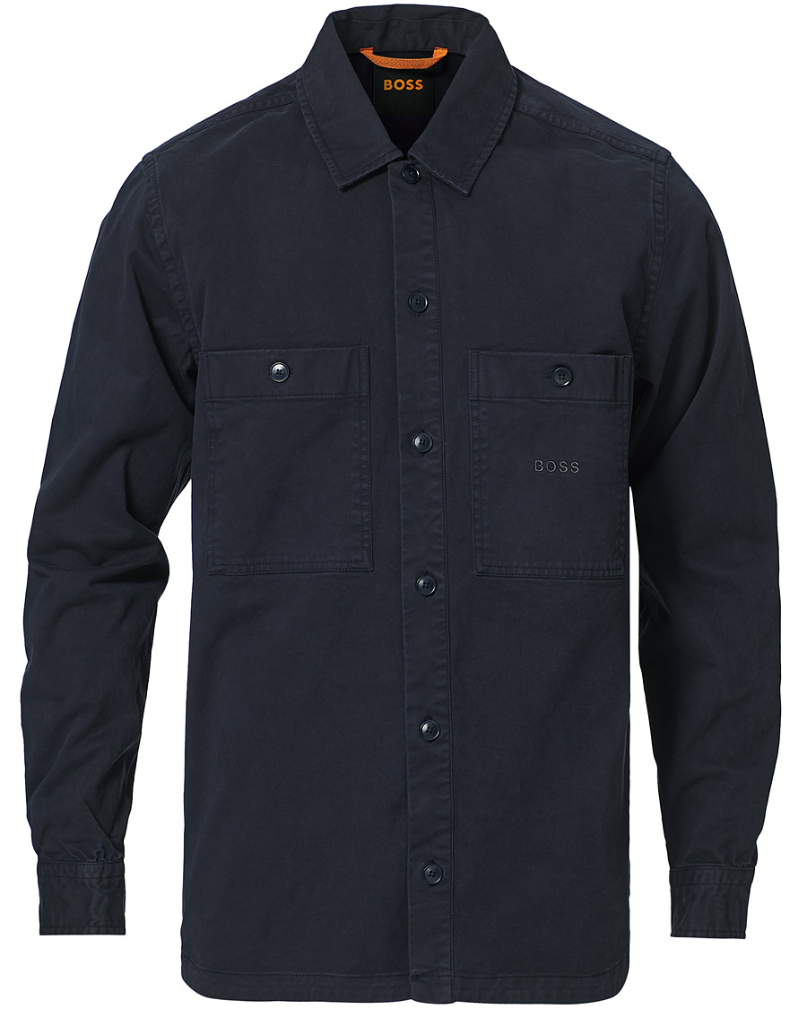 Heren | Overhemden | BOSS ORANGE | BOSS Casual Locky Pocket Overshirt Dark Blue