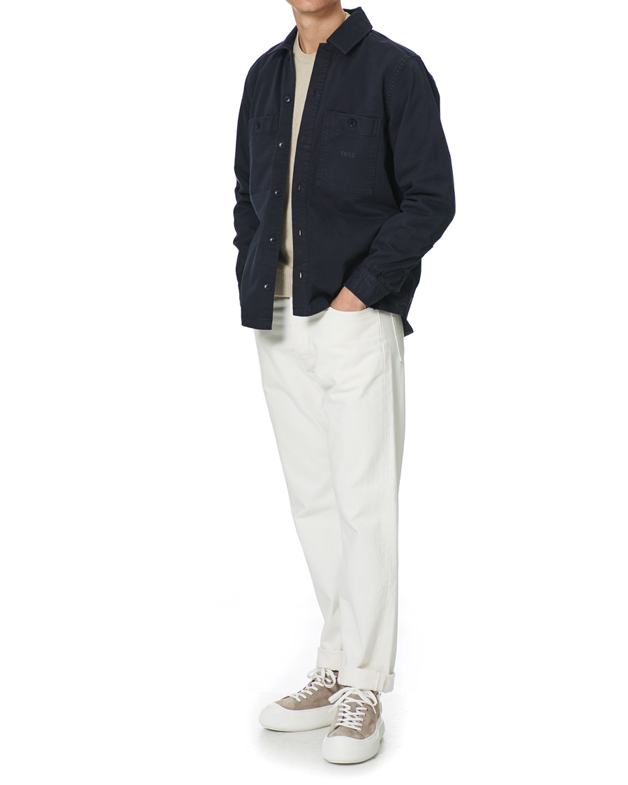 Heren | Overhemden | BOSS ORANGE | BOSS Casual Locky Pocket Overshirt Dark Blue