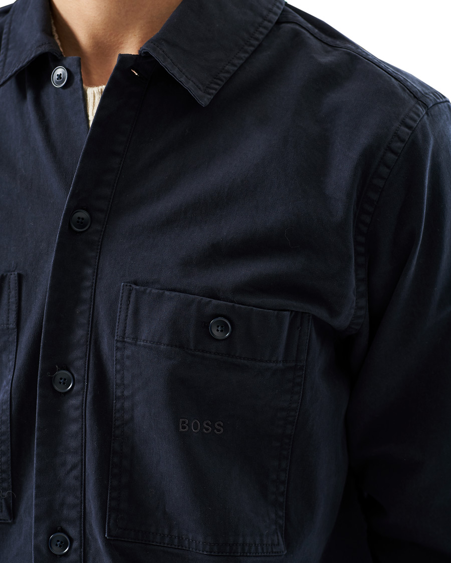 Heren | Overhemden | BOSS ORANGE | BOSS Casual Locky Pocket Overshirt Dark Blue