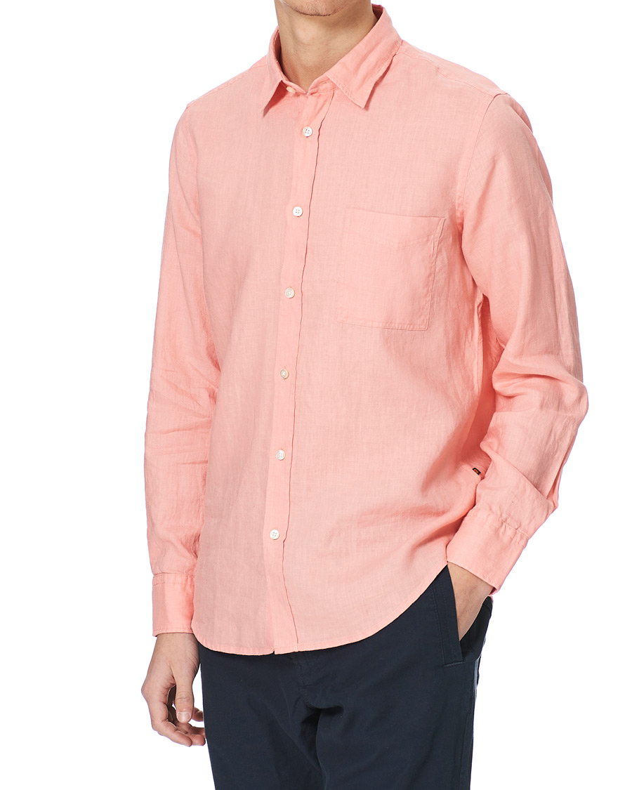 Heren | Overhemden | BOSS ORANGE | BOSS Casual Relegent Linen Shirt Pastel Red
