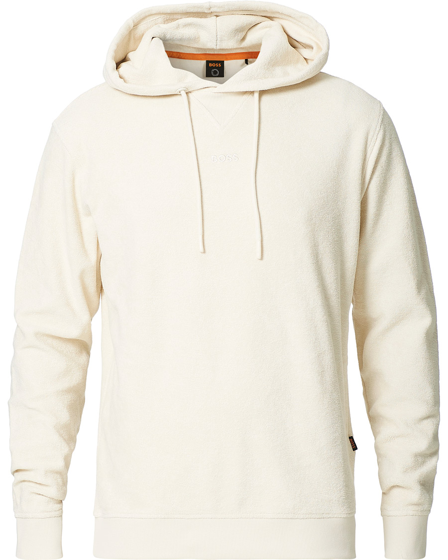 Heren | Truien | BOSS ORANGE | BOSS Casual Wetowel Terry Hoodie Open White
