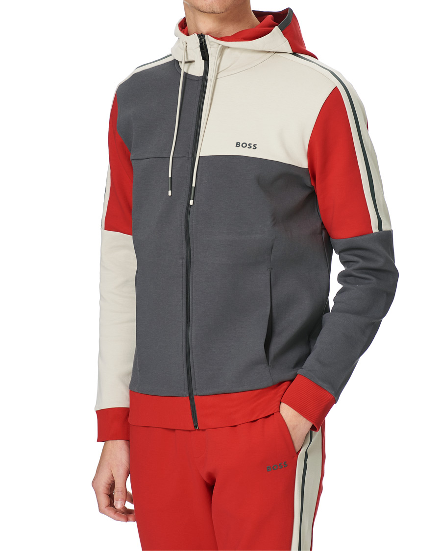 Heren | Truien | BOSS GREEN | BOSS Athleisure Saggy Full Zip Hoodie Dark Grey