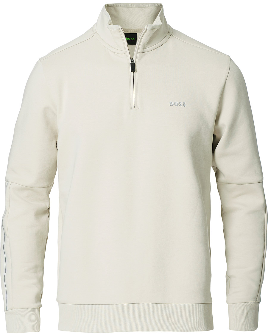 Heren | Truien | BOSS GREEN | BOSS Athleisure Sweat Half Zip Light Beige