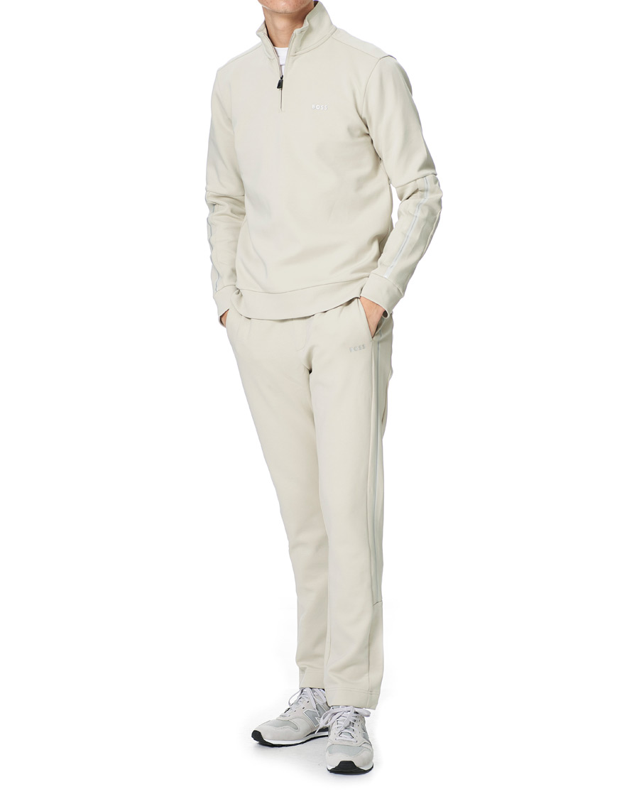 Heren | Truien | BOSS GREEN | BOSS Athleisure Sweat Half Zip Light Beige