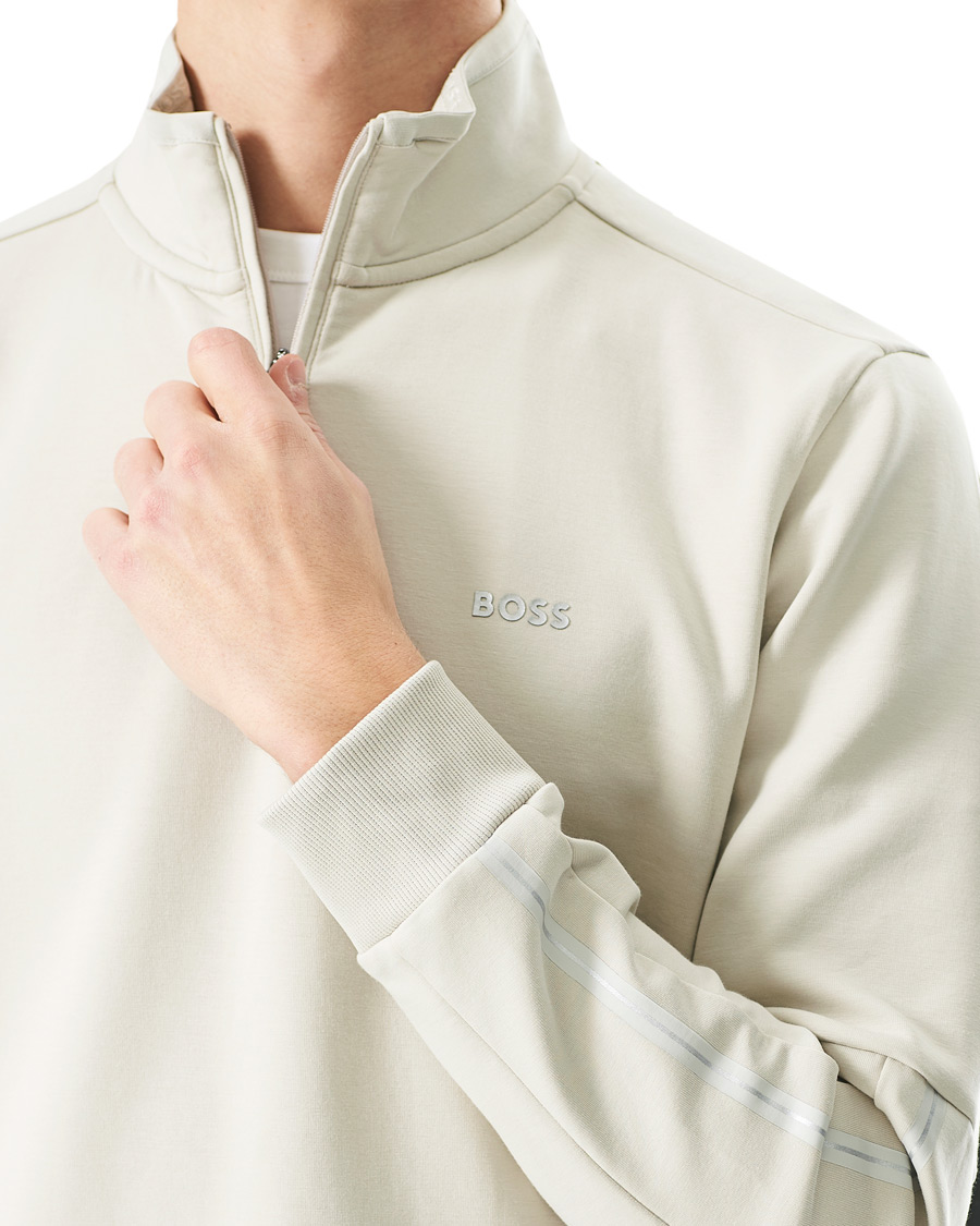 Heren | Truien | BOSS GREEN | BOSS Athleisure Sweat Half Zip Light Beige