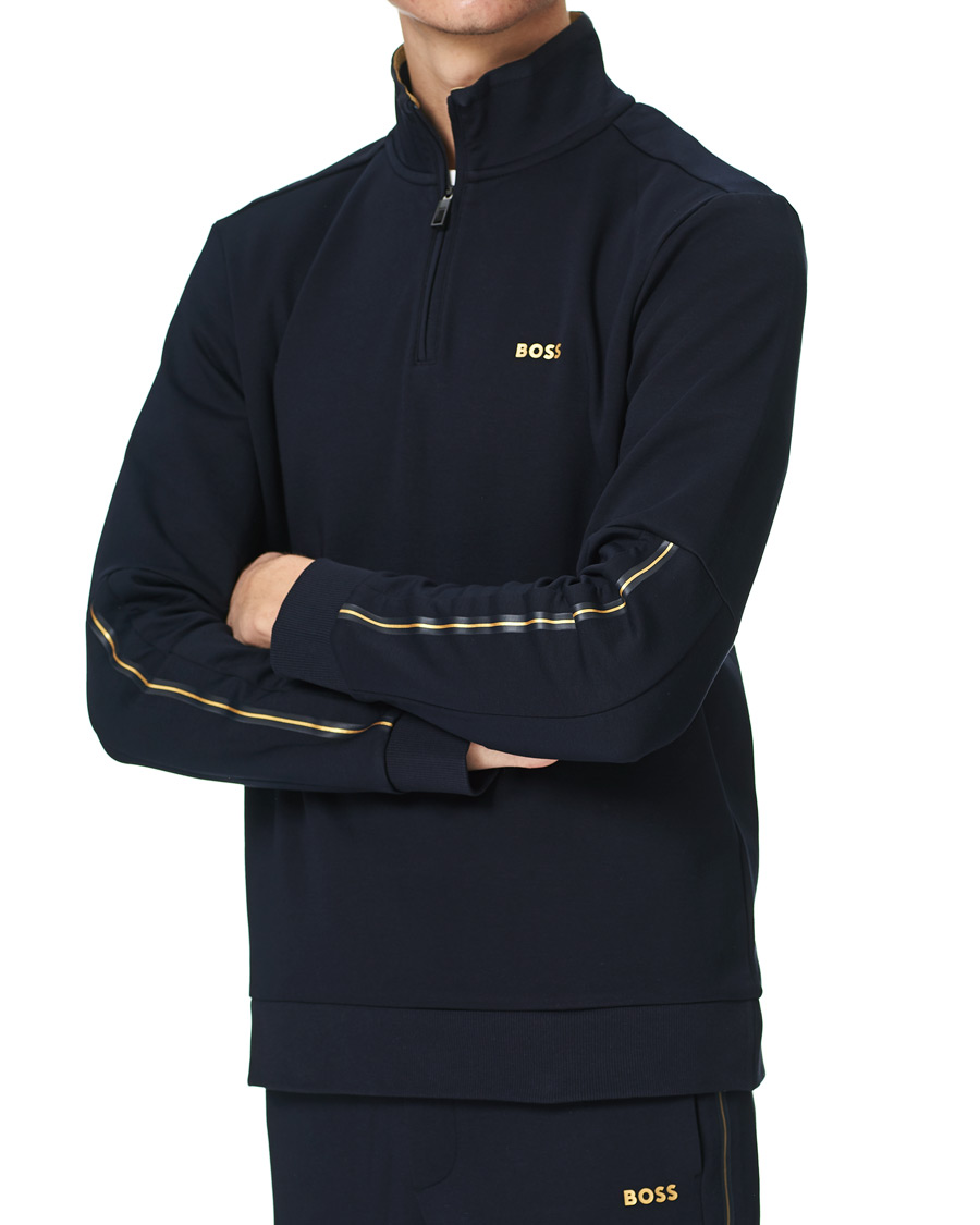 Heren | Truien | BOSS GREEN | BOSS Athleisure Sweat Half Zip Dark Blue