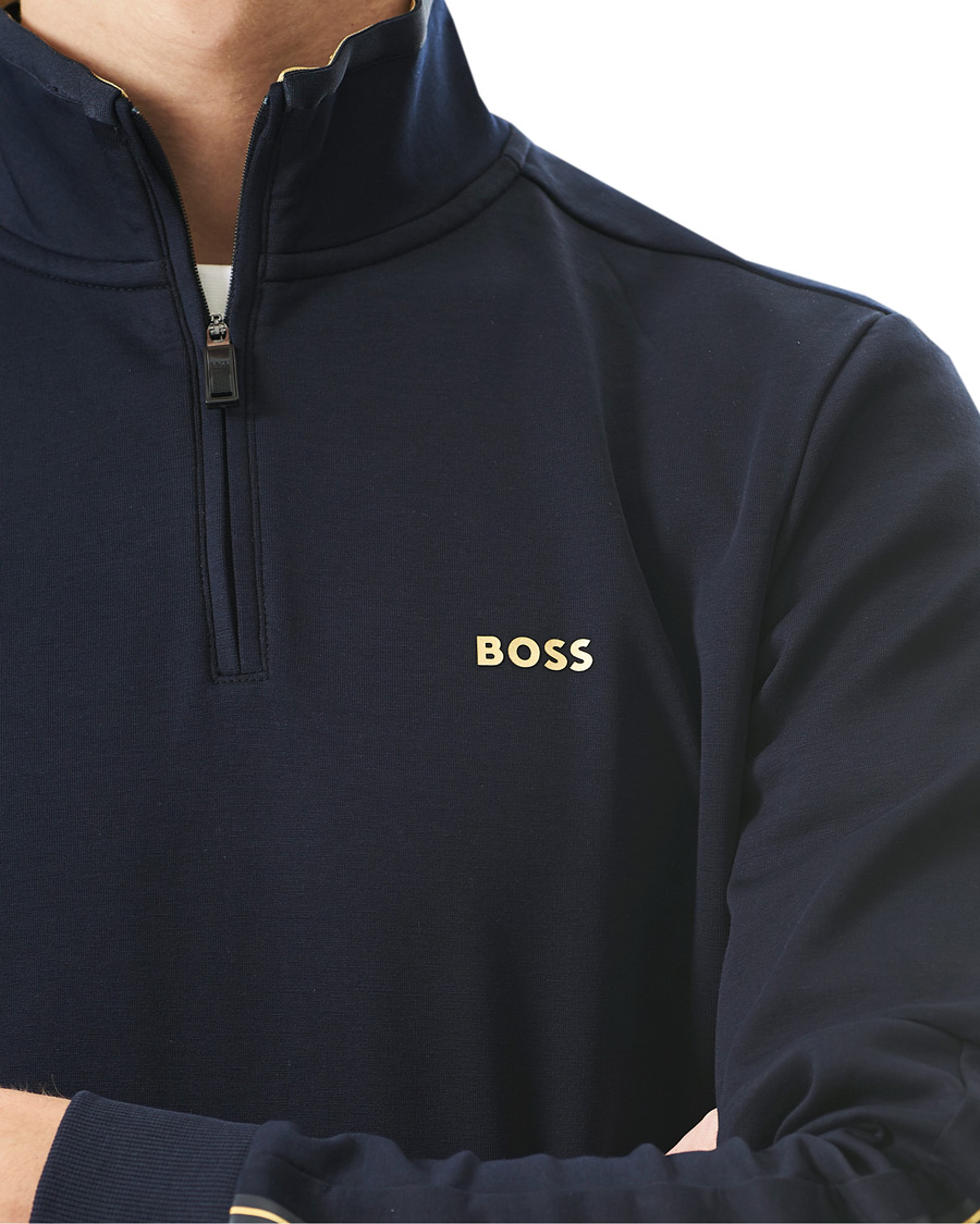 Heren | Truien | BOSS GREEN | BOSS Athleisure Sweat Half Zip Dark Blue