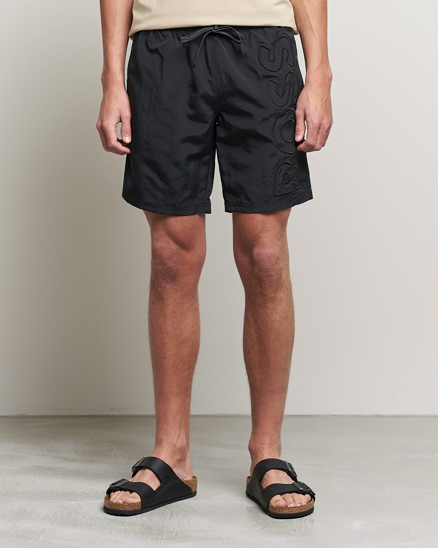 Heren | Zwembroek Met Trekkoord | BOSS BLACK | Whale Swimshorts Black