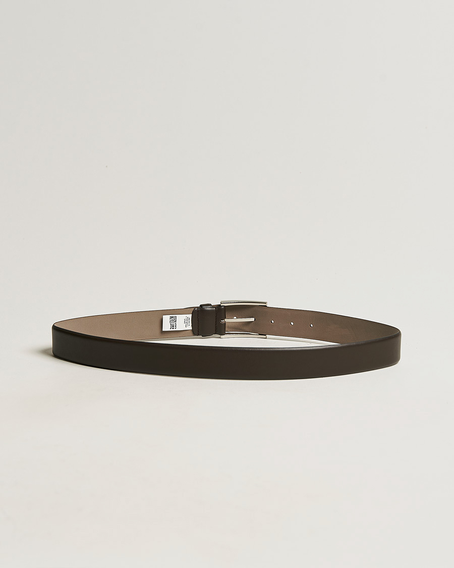 Heren | BOSS | BOSS BLACK | Barnabie Leather Belt 3,5 cm Dark Brown