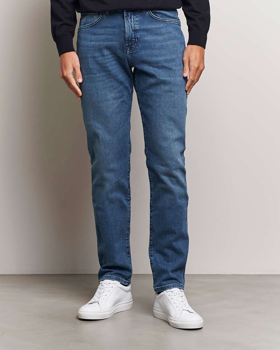 Heren | Blauwe jeans | BOSS ORANGE | Maine Regular Fit Stretch Jeans Bright Blue