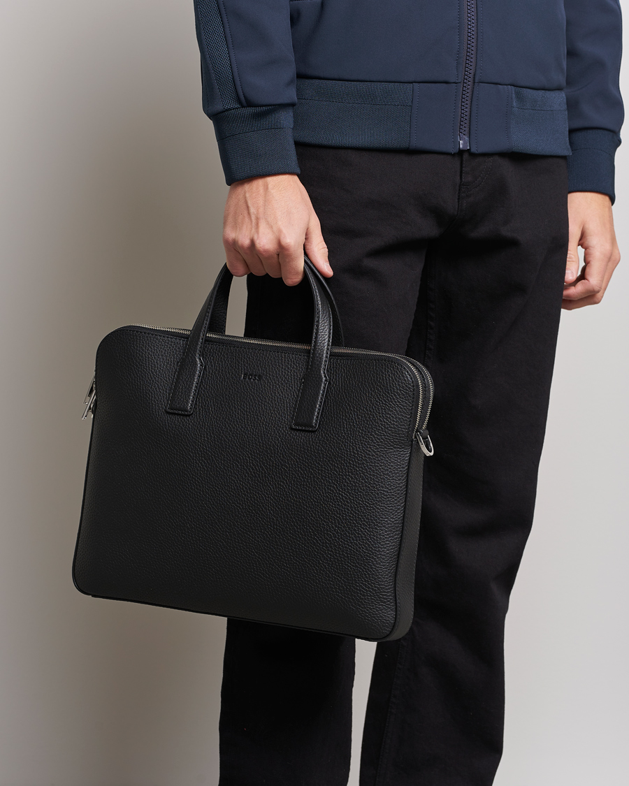 Heren | Accessoires | BOSS BLACK | Crosstown Slim Computer Leather Bag Black