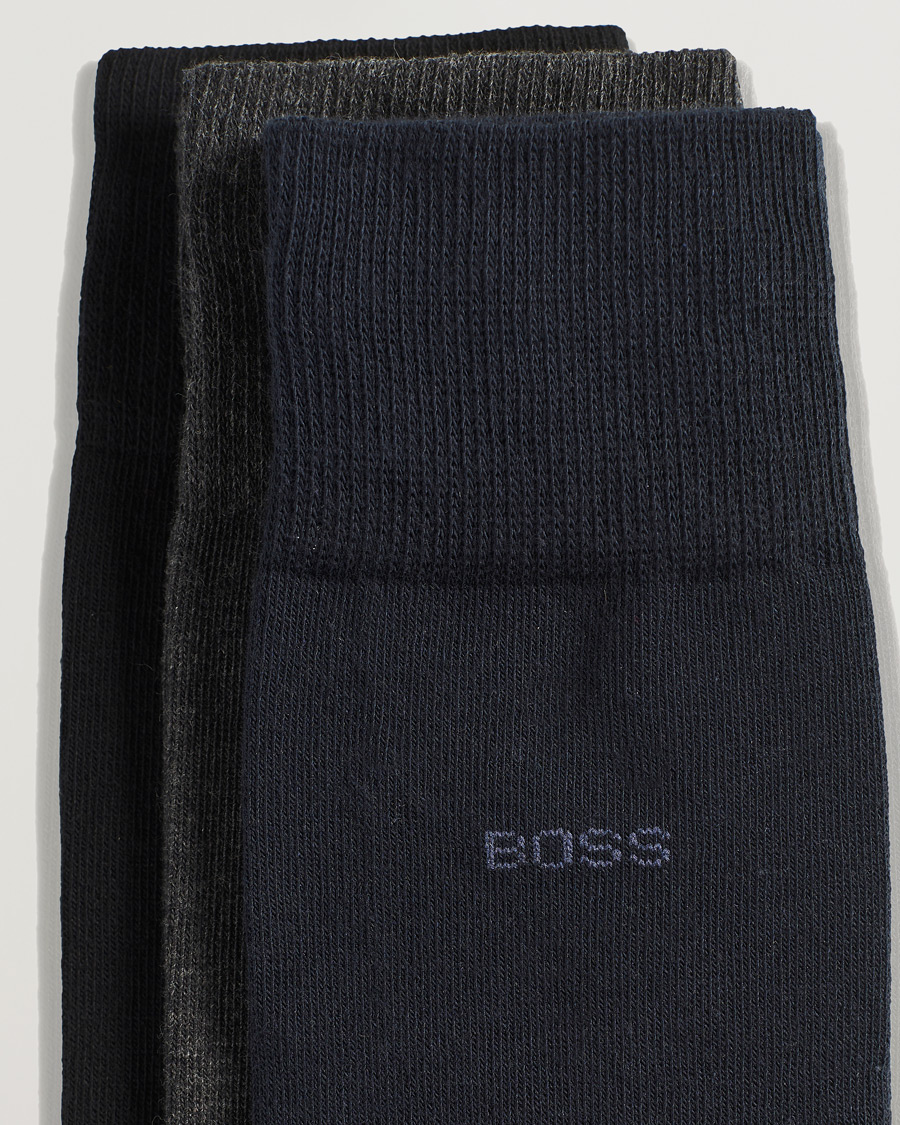 Heren | Business & Beyond | BOSS BLACK | 3-Pack RS Uni Socks Navy/Black/Grey