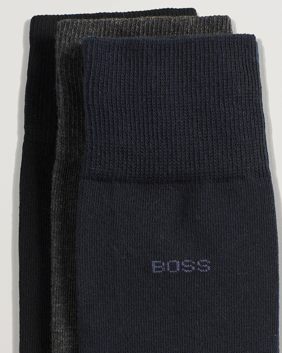 Heren | Afdelingen | BOSS BLACK | 3-Pack RS Uni Socks Navy/Black/Grey