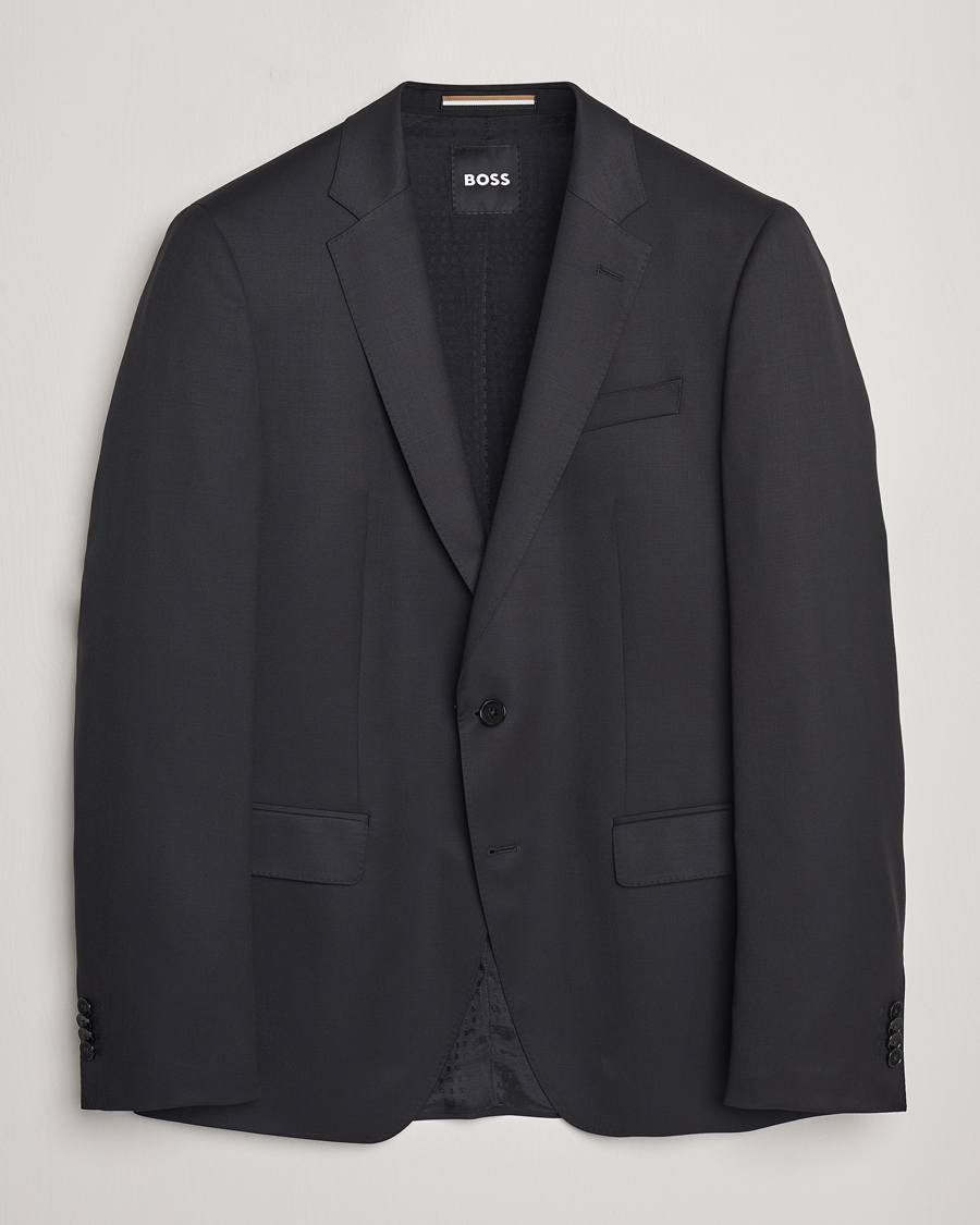 Heren | Blazers | BOSS BLACK | Huge Slim Fit Wool Blazer Black