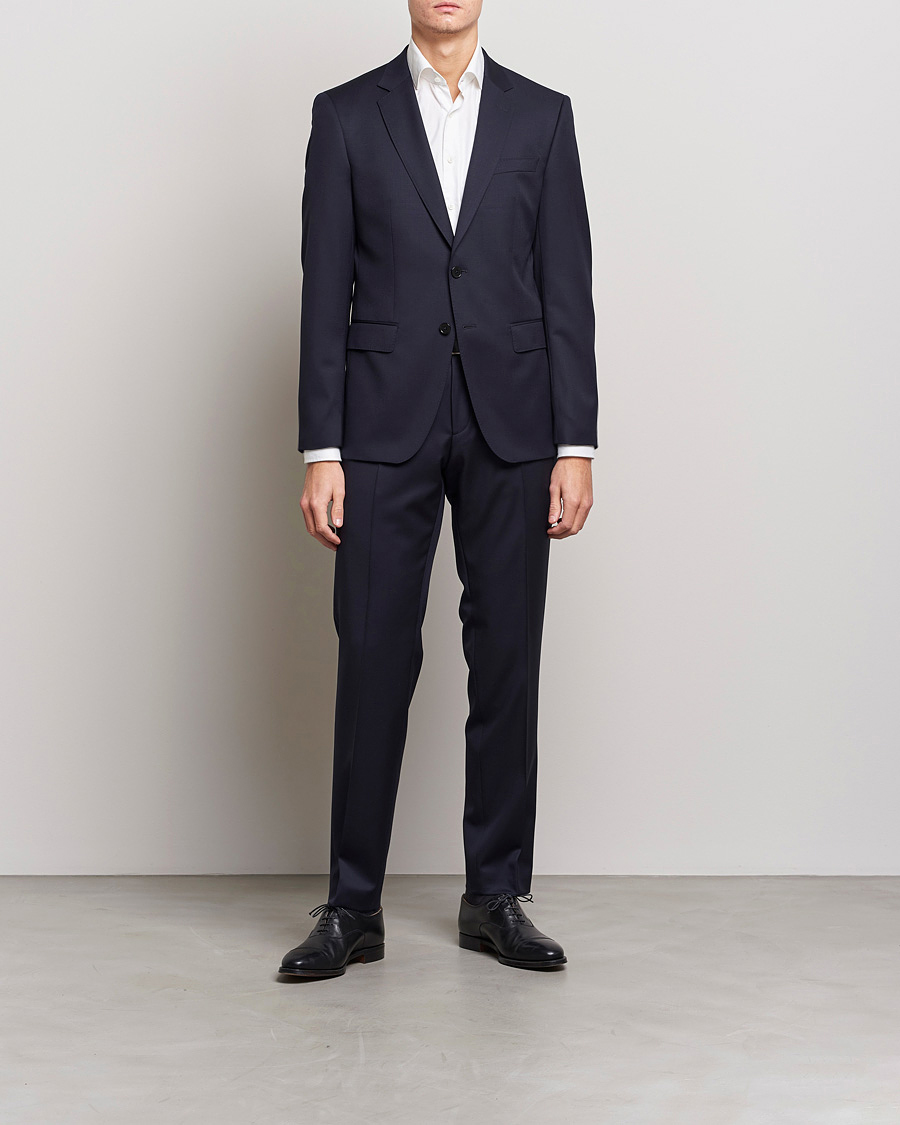 Heren | Blazers | BOSS BLACK | Huge Slim Fit Wool Blazer Dark Blue