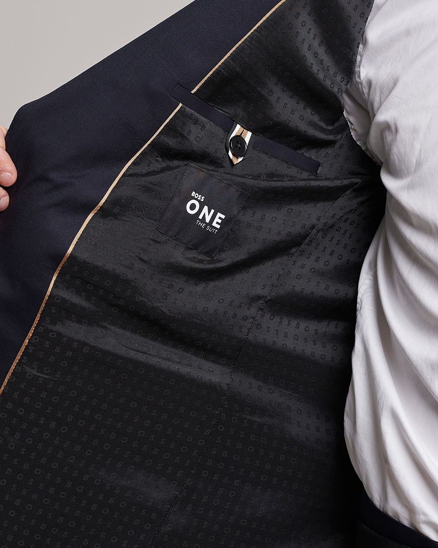 Heren | Blazers | BOSS BLACK | Huge Slim Fit Wool Blazer Dark Blue