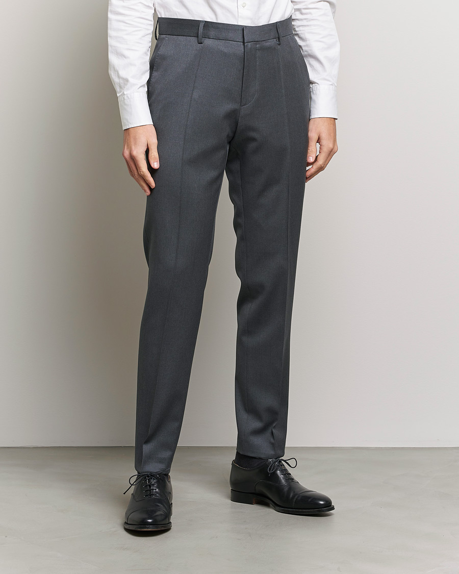 Heren | BOSS BLACK | BOSS BLACK | Genius Slim Fit Wool Trousers Dark Grey