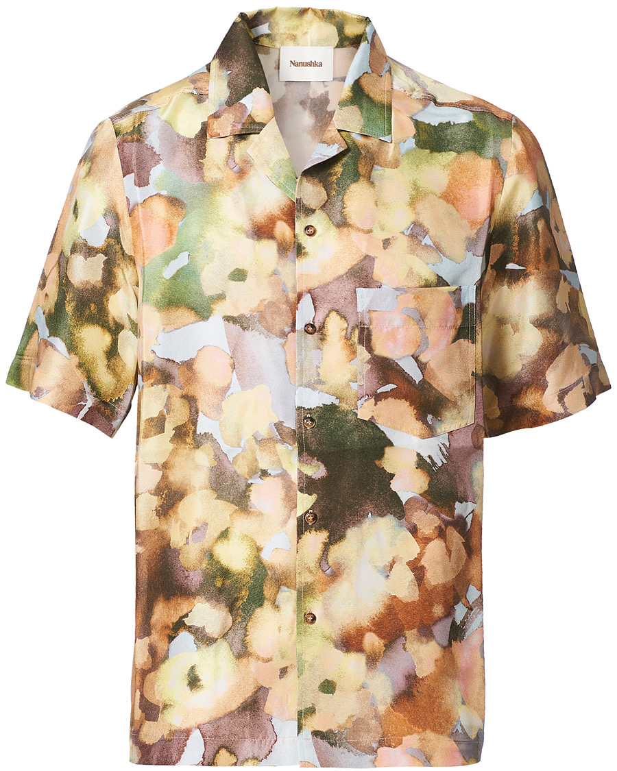 Heren | Overhemden | Nanushka | Twill Silk Camp Collar Shirt Watercolor