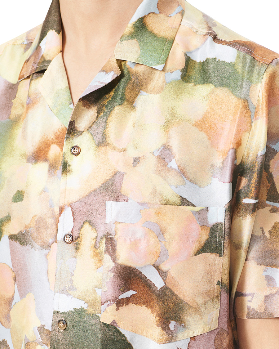 Heren | Overhemden | Nanushka | Twill Silk Camp Collar Shirt Watercolor