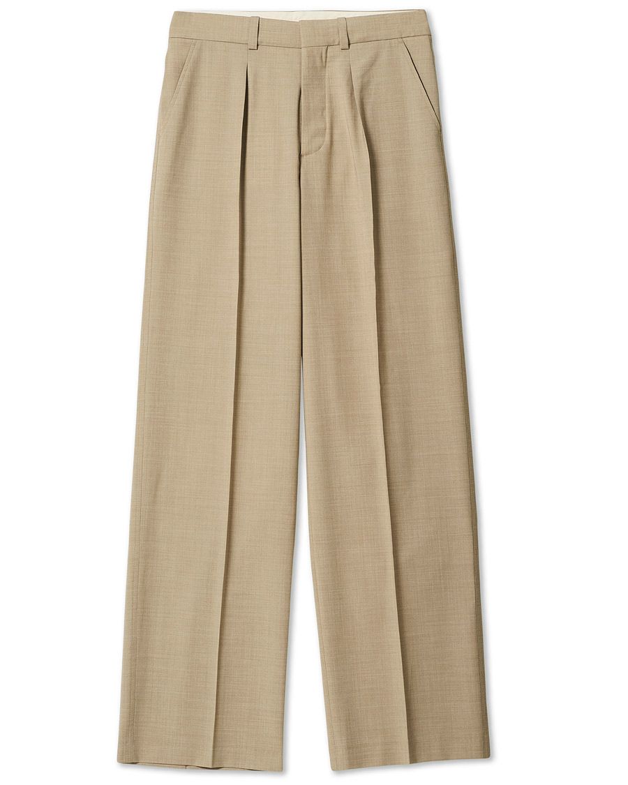 Heren | Broeken | Nanushka | Pleated Wool Trousers Sand