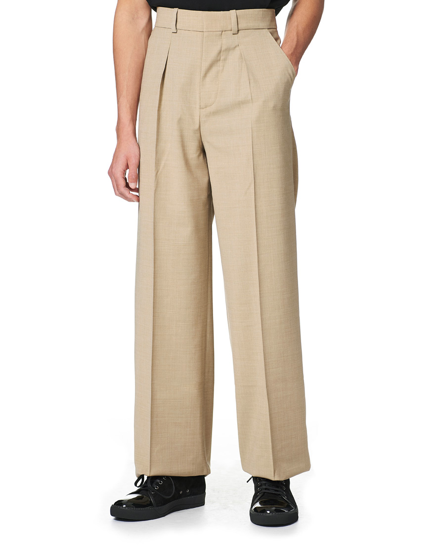 Heren | Broeken | Nanushka | Pleated Wool Trousers Sand