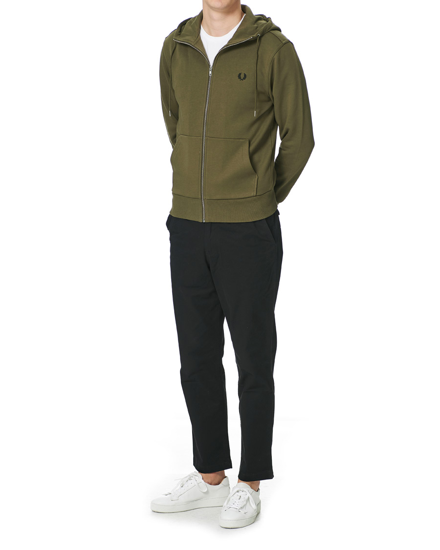 Heren | Truien | Fred Perry | Hooded Zip Sweatshirt Military Green