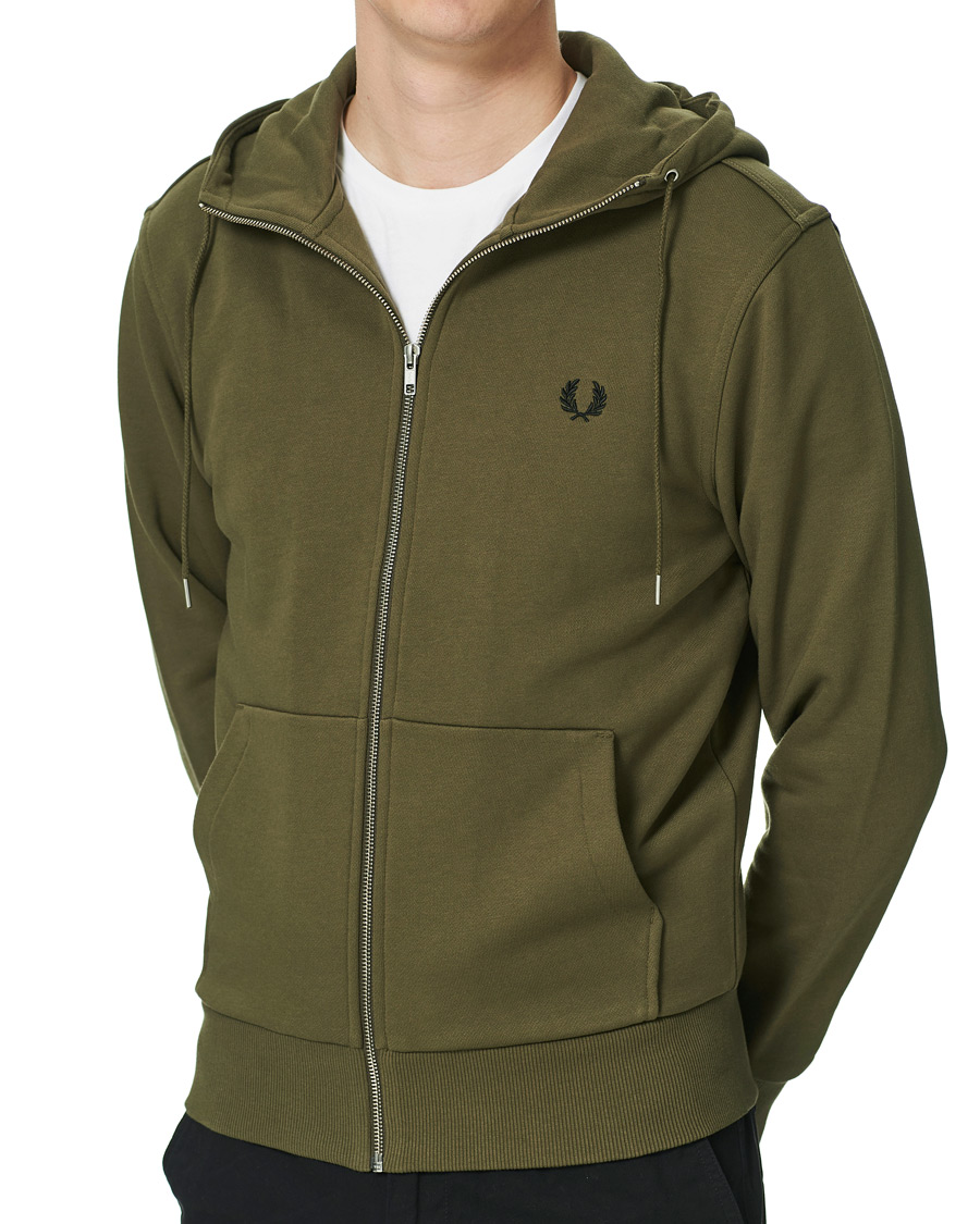 Heren | Truien | Fred Perry | Hooded Zip Sweatshirt Military Green