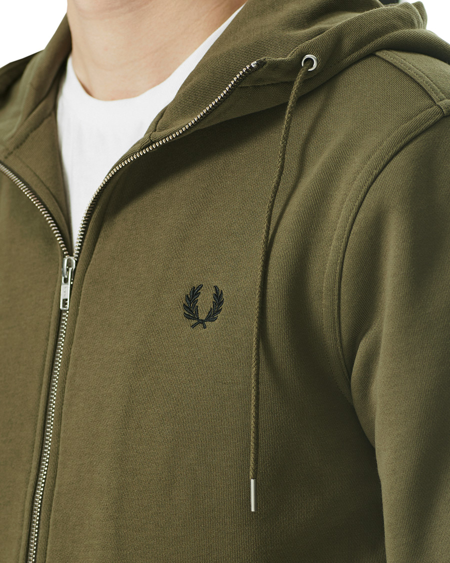 Heren | Truien | Fred Perry | Hooded Zip Sweatshirt Military Green