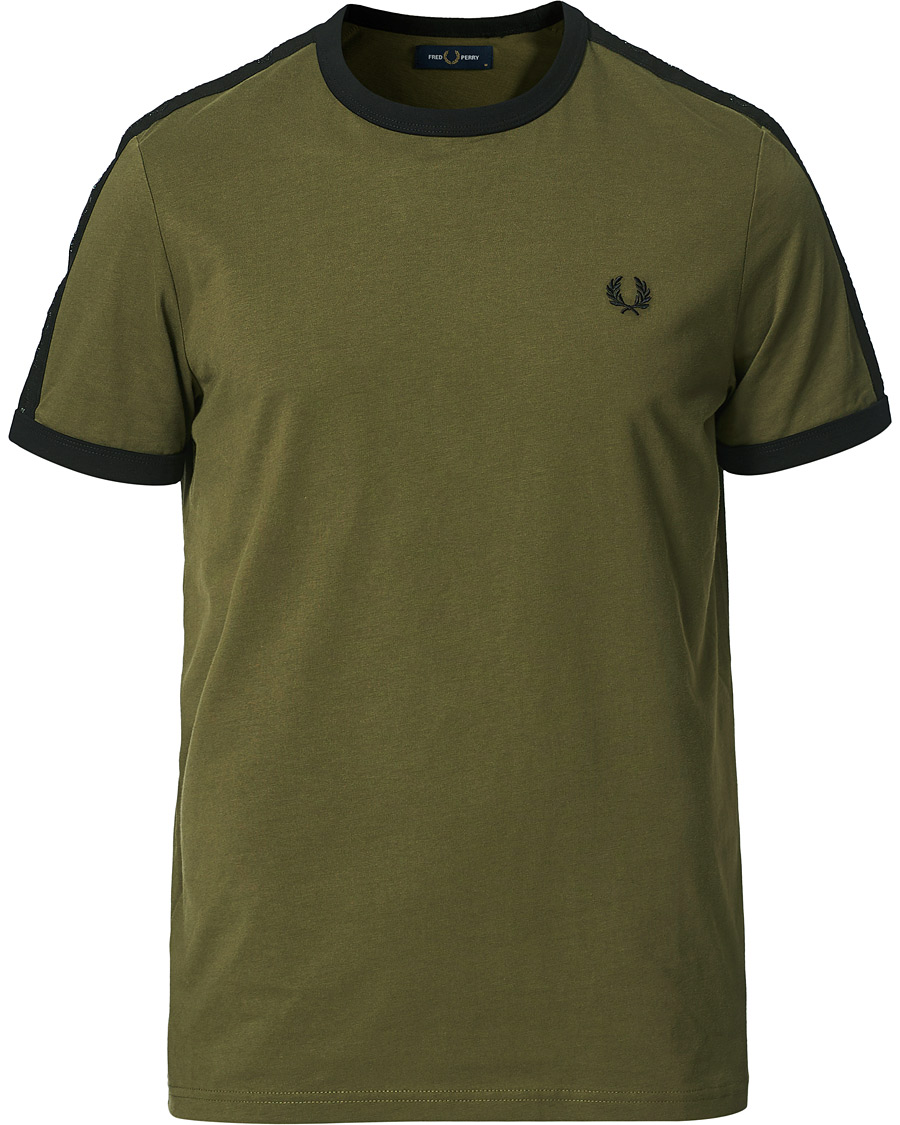 Heren | T-shirts | Fred Perry | Tonal Tape Ringer T-shirt Military Green