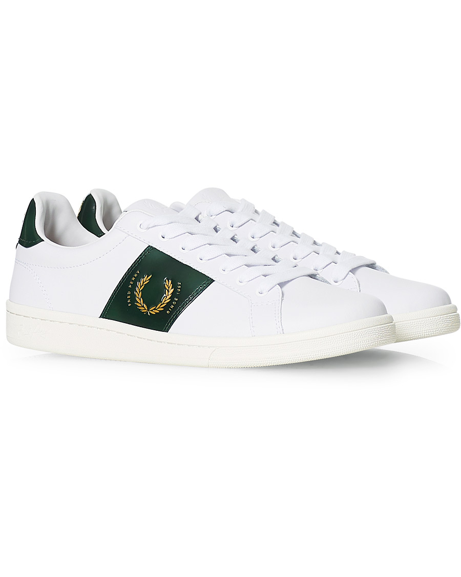 Heren | Fred Perry B721 Leather Branded Sneaker White | Fred Perry | B721 Leather Branded Sneaker White